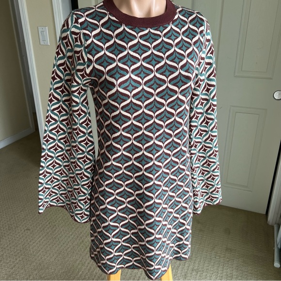 NWOT Flying Tomato Retro Print Mini Sweater Dress - Picture 3 of 8